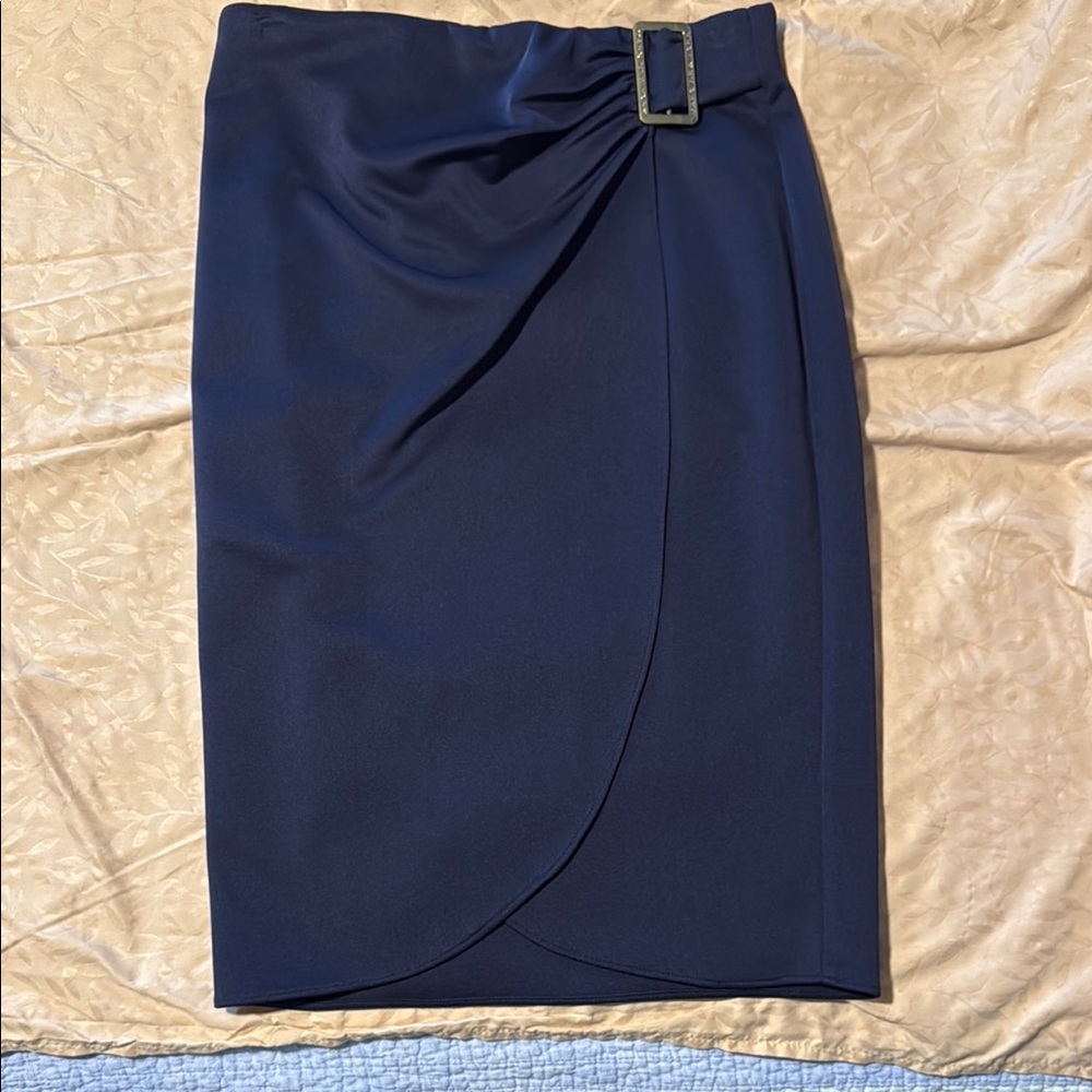 Marc New York Blue Wrap Pencil Skirt